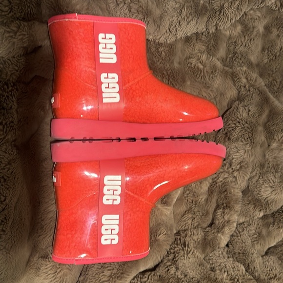 UGG Classic Clear Mini II Rock Rose Pink Winter Boots 1112386K Sz US 7 - Picture 6 of 6